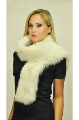 White fox fur scarf